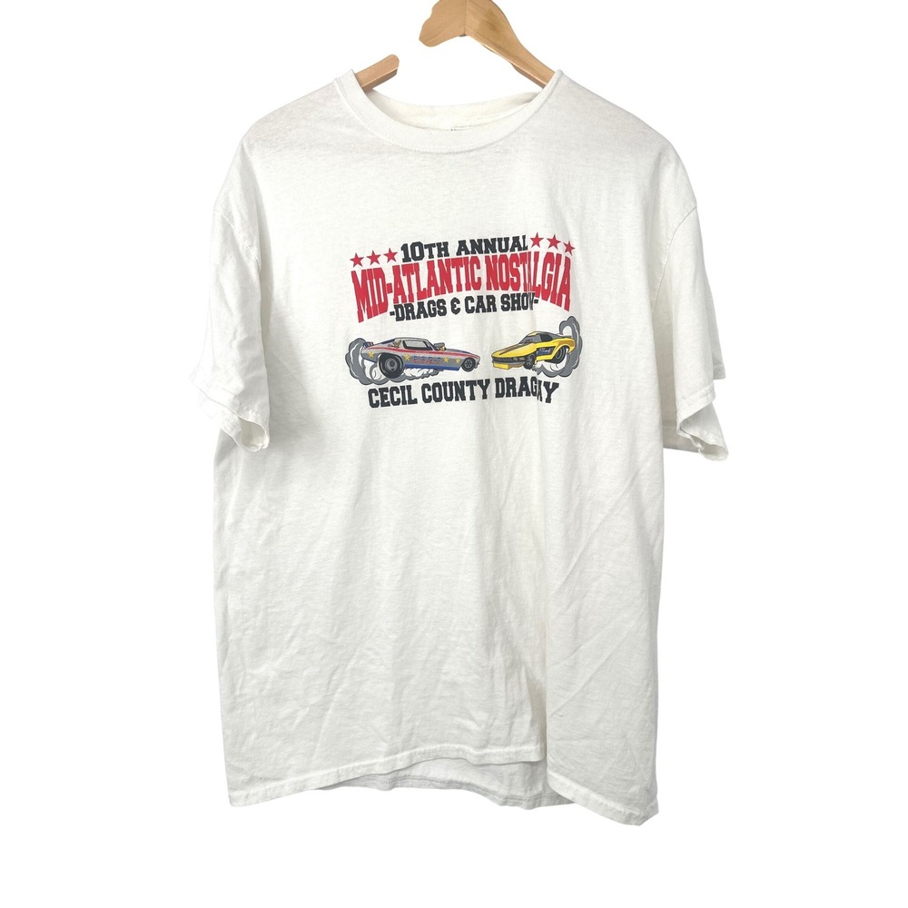 Gildan T Shirt Men XL Cecil County Dragway Mid Atlantic Nostalgia Drags Car Show